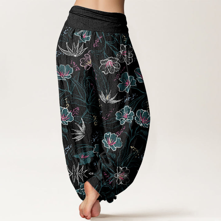 Pantaloni harem da donna con elastico in vita, motivo a Buddha Stones , casual - image 9