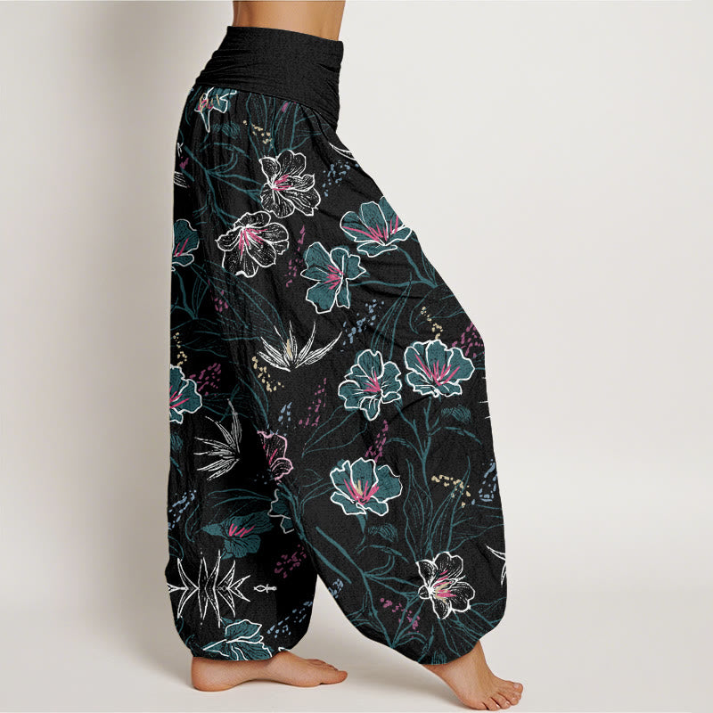 Pantaloni harem da donna con elastico in vita, motivo a Buddha Stones , casual - image 10