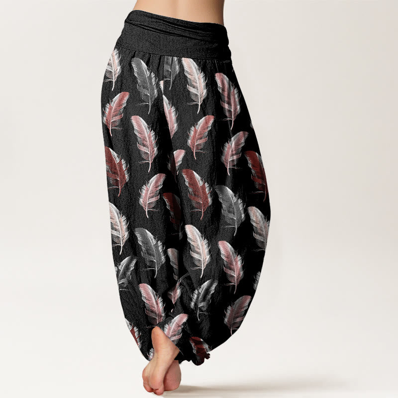 Pantaloni harem da donna con elastico in vita, motivo a Buddha Stones , casual - image 6