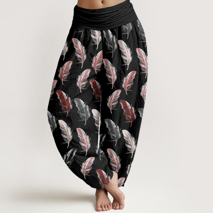 Pantaloni harem da donna con elastico in vita, motivo a Buddha Stones , casual - Nero - US22, UK/AU26, EU54 (6XL) - image 5