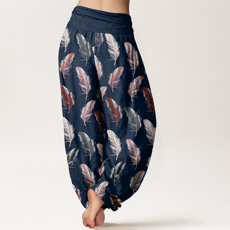 Pantaloni harem da donna con elastico in vita, motivo a Buddha Stones , casual - image 9