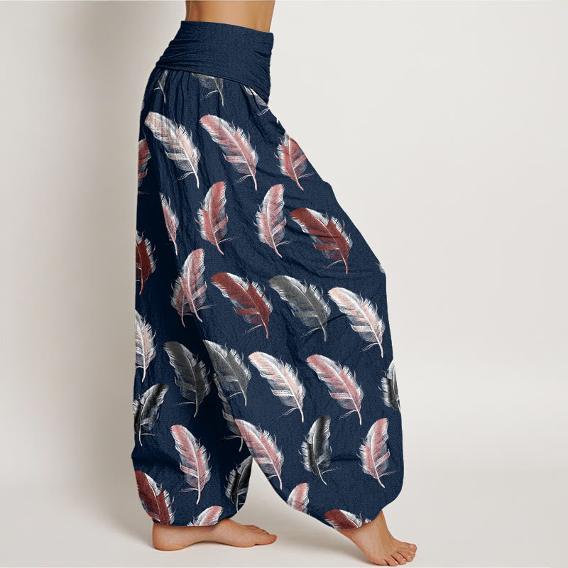 Pantaloni harem da donna con elastico in vita, motivo a Buddha Stones , casual - image 10