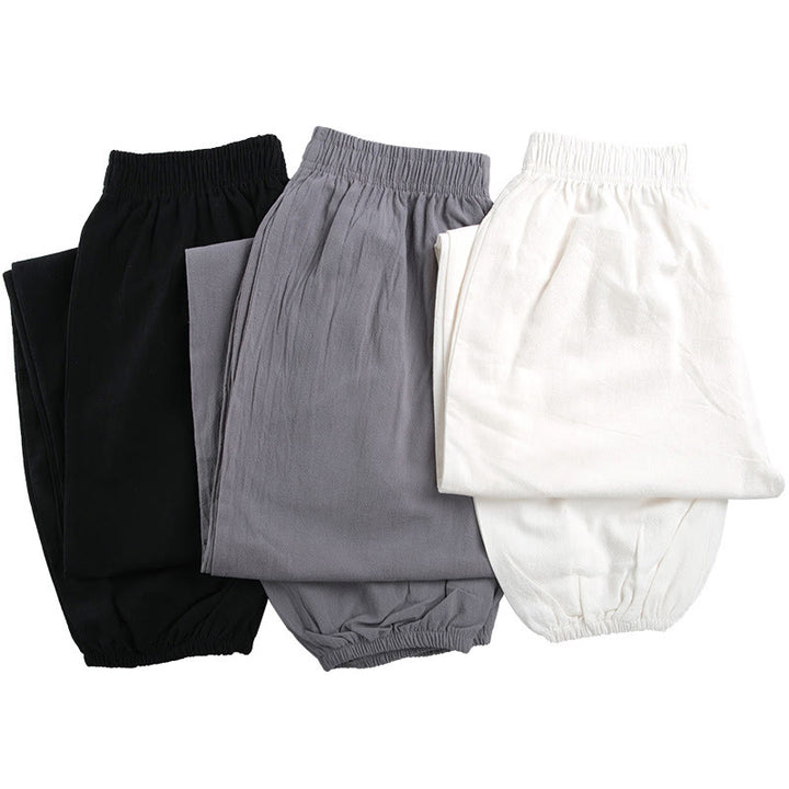 Pantaloni da pratica Tai Chi Qigong unisex con elastico in vita, tinta unita, estivi, con tasche , Buddha Stones - image 15