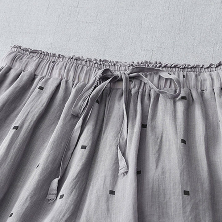 Pantaloni a gamba larga da donna in lino e cotone con tasche, modello Buddha Stones, casual, estivi, a pois - image 3