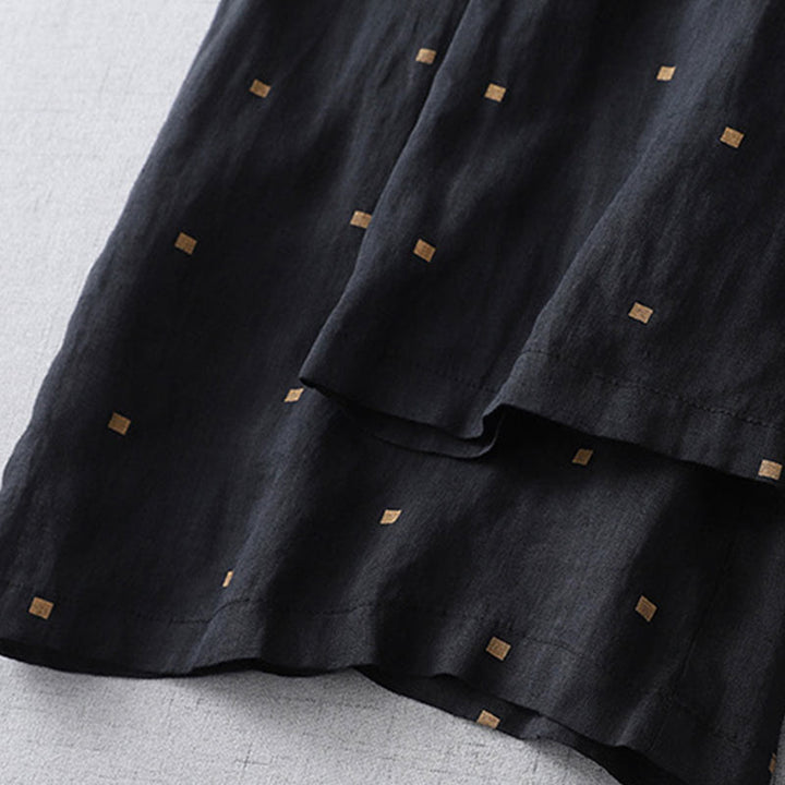 Pantaloni a gamba larga da donna in lino e cotone con tasche, modello Buddha Stones, casual, estivi, a pois - image 13