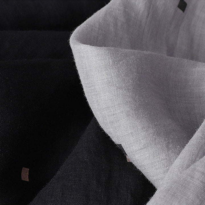 Pantaloni a gamba larga da donna in lino e cotone con tasche, modello Buddha Stones, casual, estivi, a pois - image 16