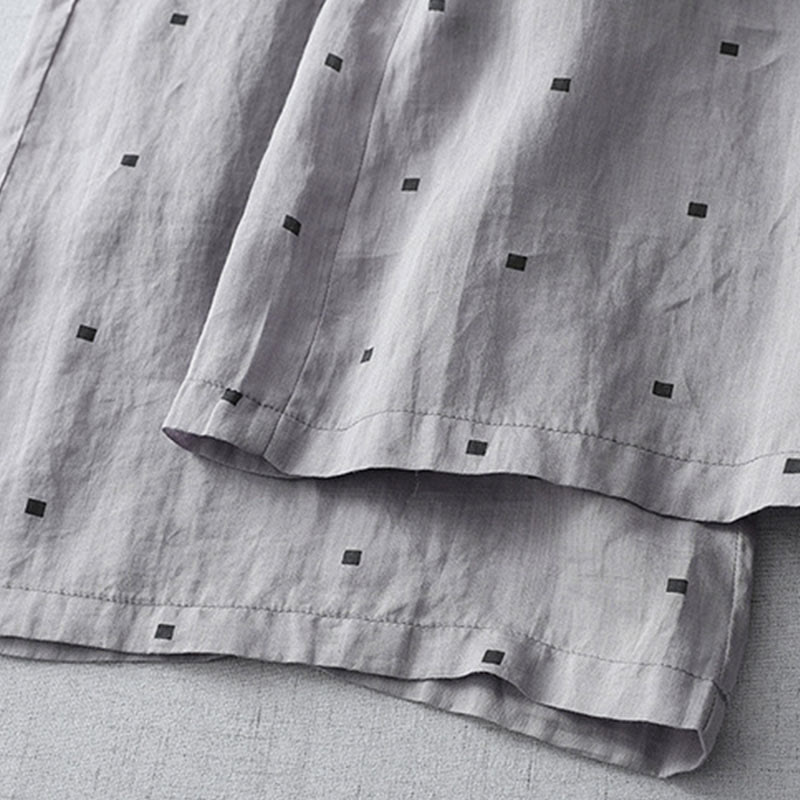 Pantaloni a gamba larga da donna in lino e cotone con tasche, modello Buddha Stones, casual, estivi, a pois - image 7