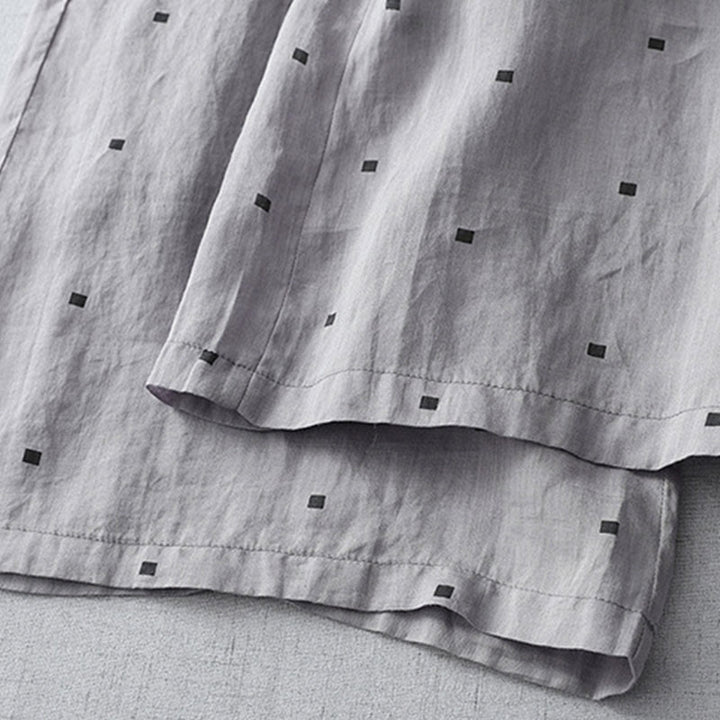 Pantaloni a gamba larga da donna in lino e cotone con tasche, modello Buddha Stones, casual, estivi, a pois - image 7