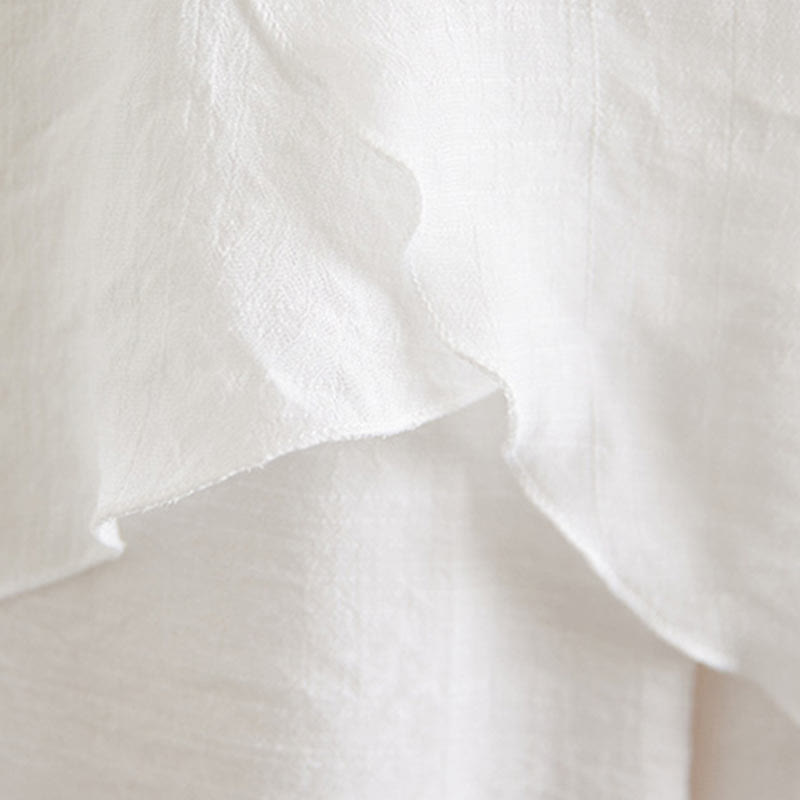 Set di 2 pezzi Buddha Stones, beige, con bottoni cinesi a forma di rana, camicia a maniche lunghe, pantaloni, meditazione, zen, Tai Chi, abbigliamento in cotone e lino, da donna - image 12