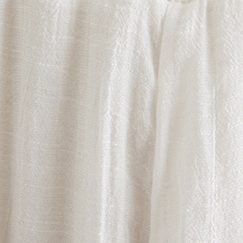 Set di 2 pezzi Buddha Stones, beige, con bottoni cinesi a forma di rana, camicia a maniche lunghe, pantaloni, meditazione, zen, Tai Chi, abbigliamento in cotone e lino, da donna