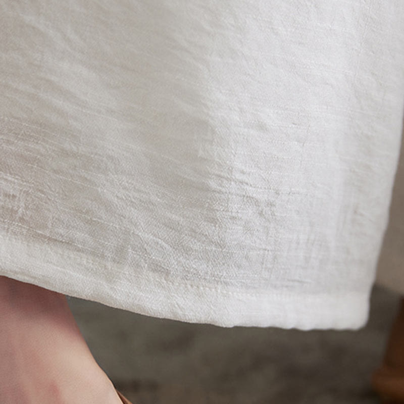 Set di 2 pezzi Buddha Stones, beige, con bottoni cinesi a forma di rana, camicia a maniche lunghe, pantaloni, meditazione, zen, Tai Chi, abbigliamento in cotone e lino, da donna - image 16