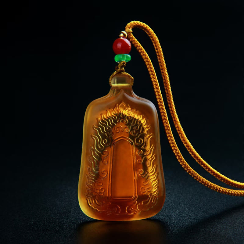 Collana con Buddha Stones della medicina tibetana, cristallo Liuli, compassione e serenità - image 12