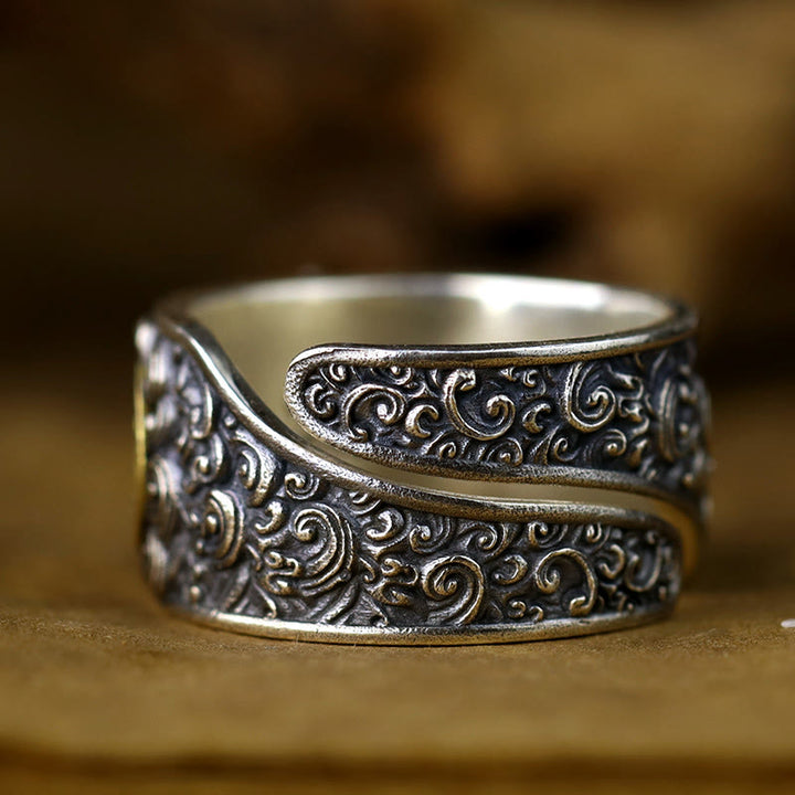 Anello regolabile in argento sterling 925 con moneta di rame PiXiu, Buddha Stones, ottone, ricchezza e fortuna - image 3