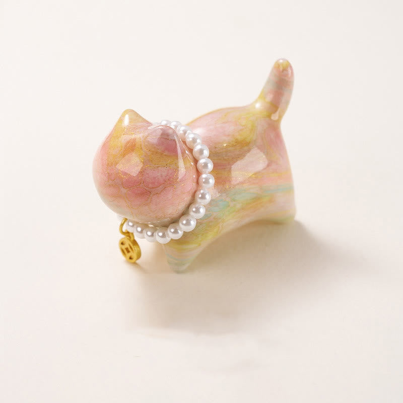 Buddha Stones, sandalo, mini gatto fortunato, lacca artigianale, decorazione curativa, colore casuale (scatola cieca) - Colore casuale (1,89*1,5*0,94 pollici / 48*38*24 mm) - image 1