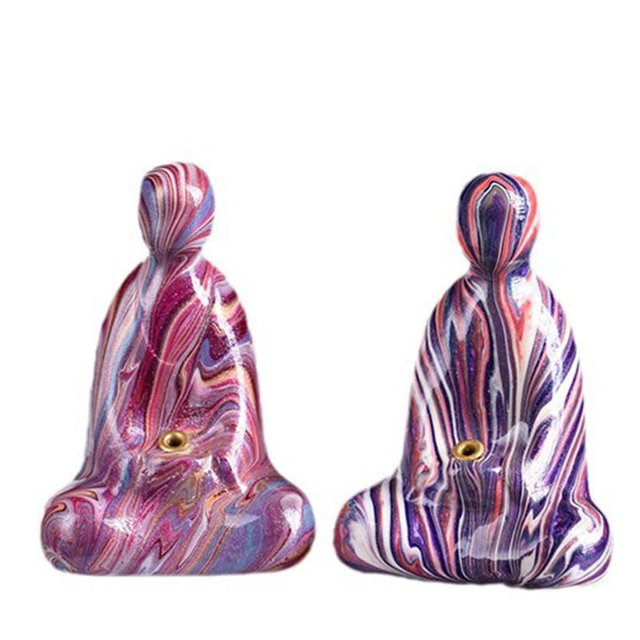 Buddha Stones Mini Buddha senza forma Legno di ebano laccato Artigianato Porta incenso Decorazione della pace