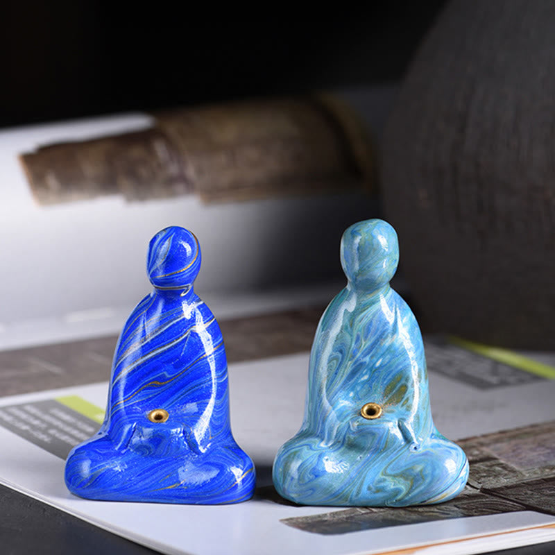 Buddha Stones Mini Buddha senza forma Legno di ebano laccato Artigianato Porta incenso Decorazione della pace - image 11