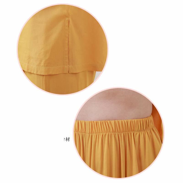 Set di 2 pezzi Buddha Stones, tinta unita, con bottoni a rana, design semplice, girocollo, mezza manica, pantaloni con elastico in vita, meditazione, zen, tai chi, abbigliamento in cotone da donna - image 12