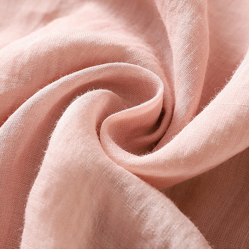 Pantaloni a gamba larga in cotone e lino con coulisse, vita alta e tasche, da donna, con ricamo etnico Buddha Stones - image 13