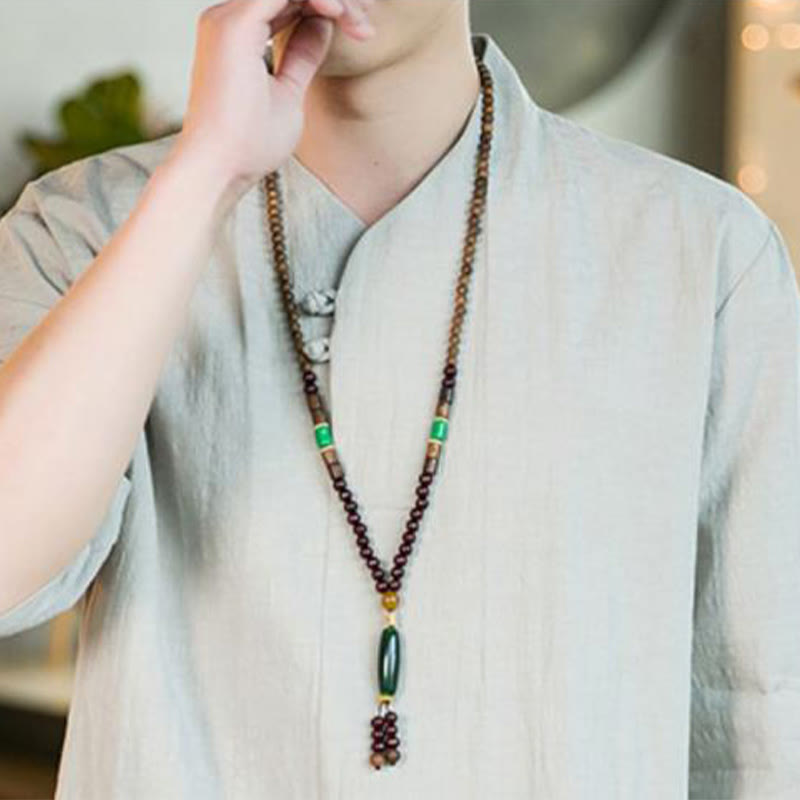 Camicia da uomo in cotone con maniche a tre quarti, modello Buddha Stones, estiva, vintage, tinta unita, con bottoni a rana - image 15