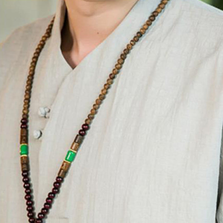 Camicia da uomo in cotone con maniche a tre quarti, modello Buddha Stones, estiva, vintage, tinta unita, con bottoni a rana - image 17