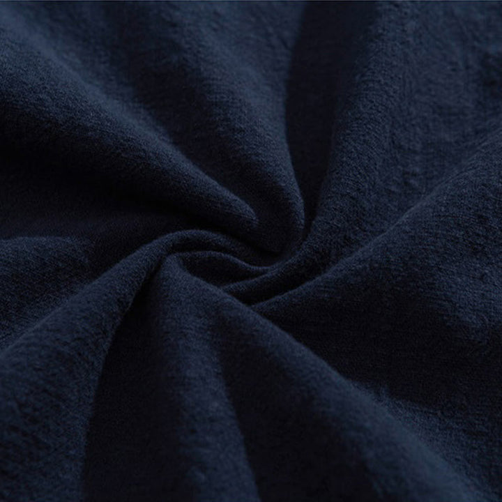 Camicia da uomo in cotone a mezza manica con tasca, modello Buddha Stones Casual, con colletto alla coreana e bottoni a mezza rana - image 7