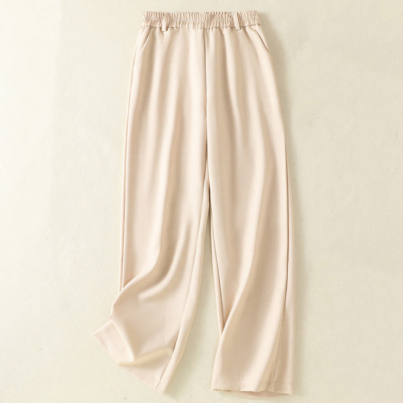 Pantaloni da donna in cotone con coulisse, con elastico in vita e tasche, stile vintage, motivo Buddha Stones - Bianco antico - US8-10, UK/AU12-14, EU40-42 (2XL) - image 0