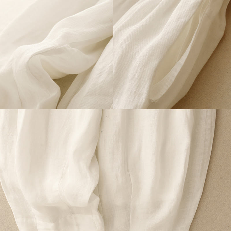 Pantaloni harem da donna in cotone e lino con coulisse, stile vintage, casual, estivi, con tasche, in Buddha Stones - image 2