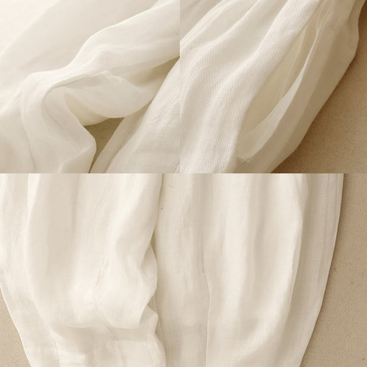 Pantaloni harem da donna in cotone e lino con coulisse, stile vintage, casual, estivi, con tasche, in Buddha Stones - image 2