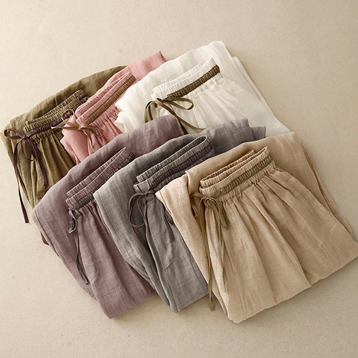 Pantaloni harem da donna in cotone e lino con coulisse, stile vintage, casual, estivi, con tasche, in Buddha Stones - image 27