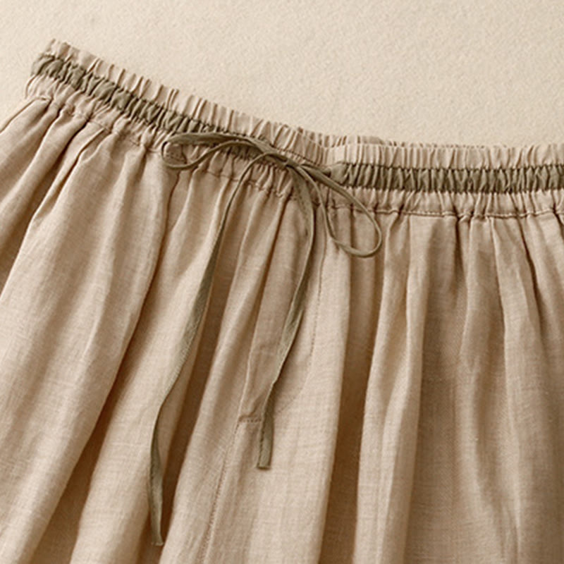 Pantaloni harem da donna in cotone e lino con coulisse, stile vintage, casual, estivi, con tasche, in Buddha Stones - image 15