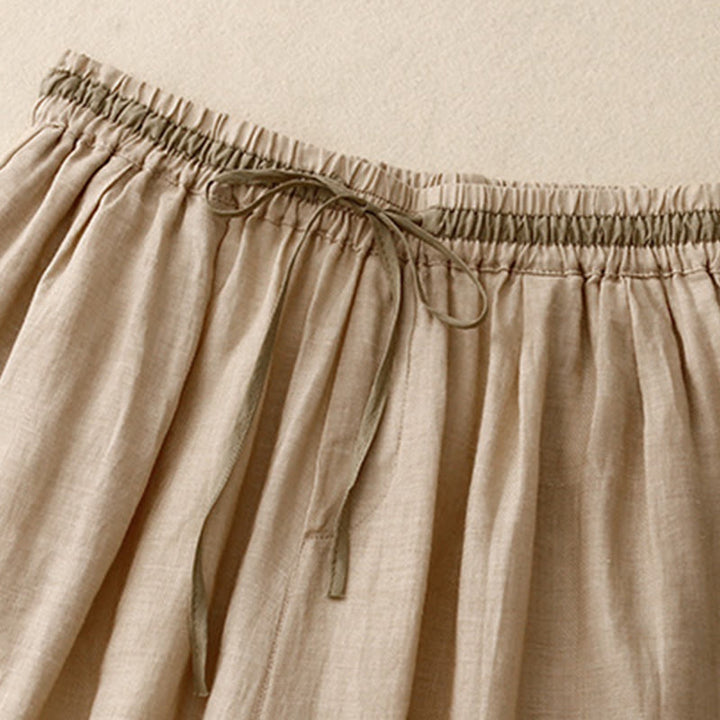 Pantaloni harem da donna in cotone e lino con coulisse, stile vintage, casual, estivi, con tasche, in Buddha Stones - image 15