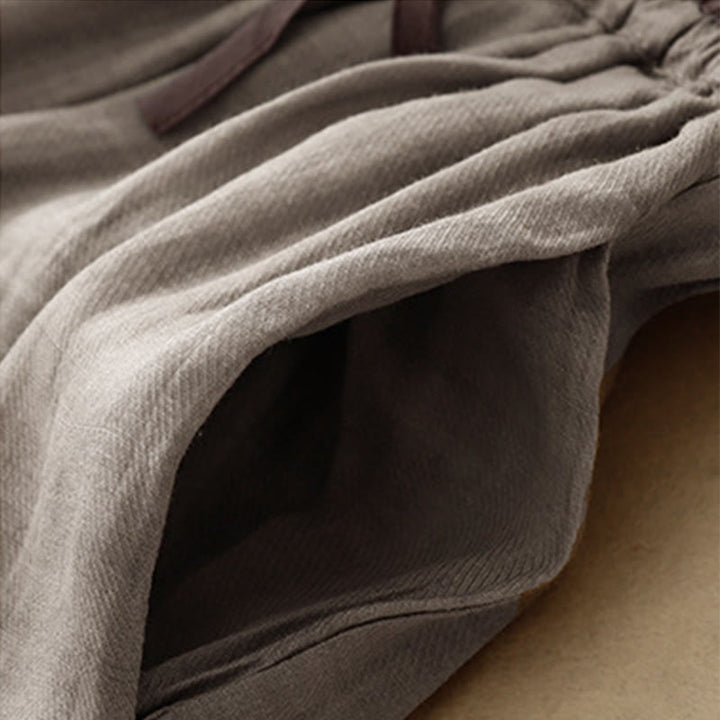 Pantaloni harem da donna in cotone e lino con coulisse, stile vintage, casual, estivi, con tasche, in Buddha Stones - image 5