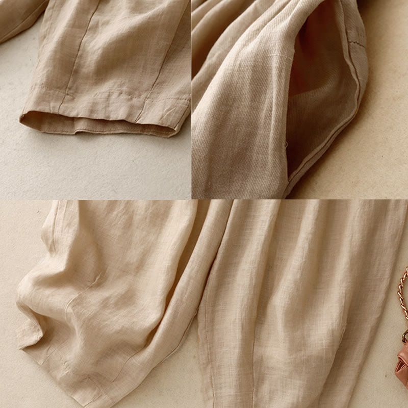 Pantaloni harem da donna in cotone e lino con coulisse, stile vintage, casual, estivi, con tasche, in Buddha Stones - image 19