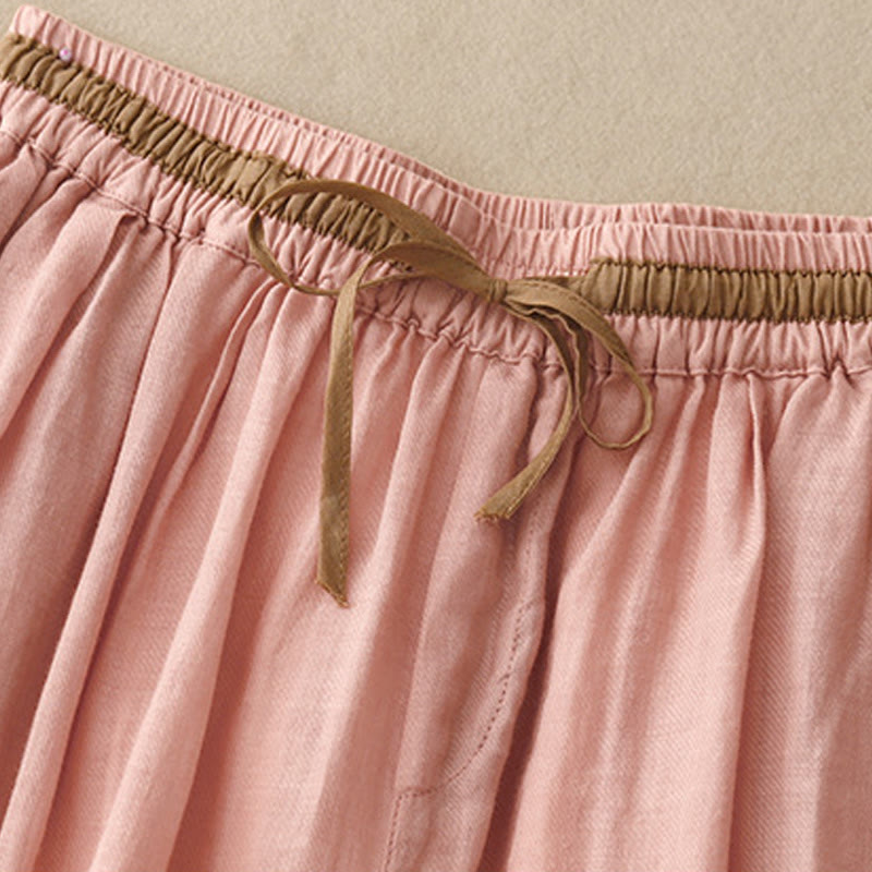 Pantaloni harem da donna in cotone e lino con coulisse, stile vintage, casual, estivi, con tasche, in Buddha Stones - image 21