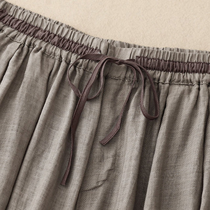 Pantaloni harem da donna in cotone e lino con coulisse, stile vintage, casual, estivi, con tasche, in Buddha Stones - image 4