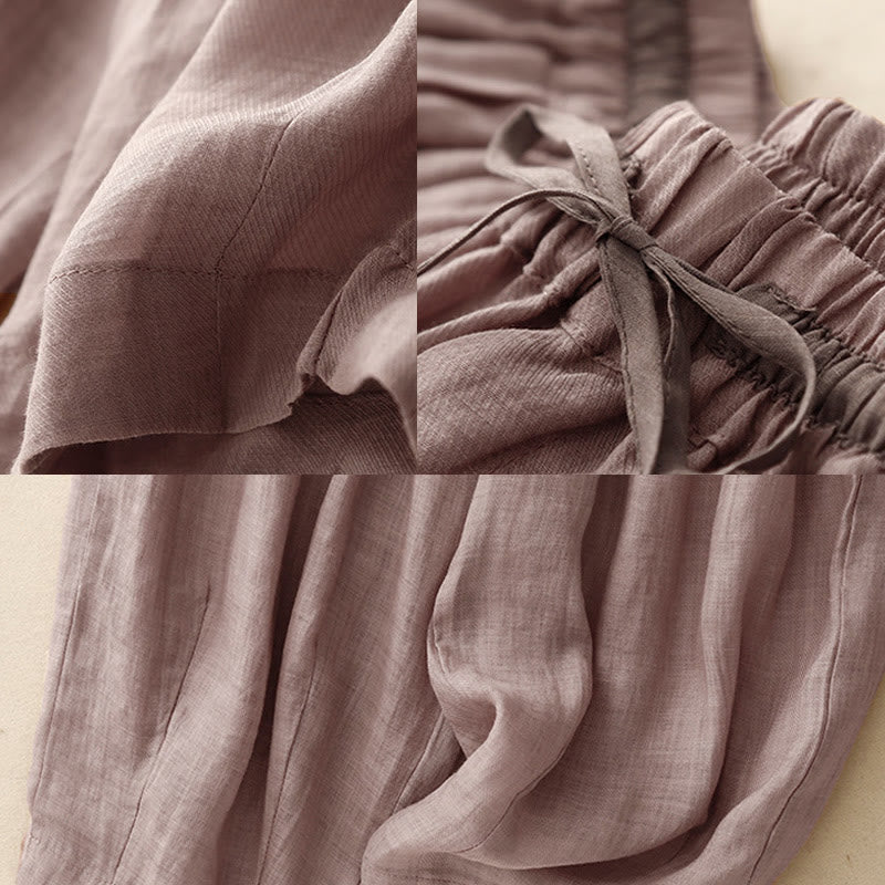 Pantaloni harem da donna con coulisse, in stile vintage estivo e casual, con motivo Buddha Stones e tasche. - image 25