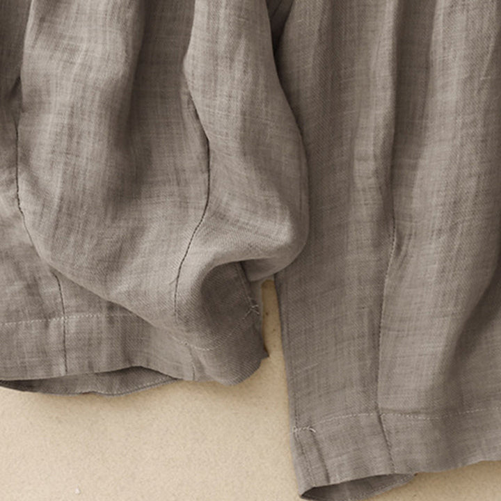 Pantaloni harem da donna in cotone e lino con coulisse, stile vintage, casual, estivi, con tasche, in Buddha Stones - image 7