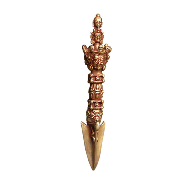 Buddha Stones fatte a mano piccole Nepal Vajra Dorje forza decorazione in metallo rame