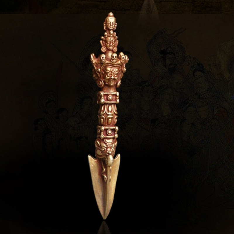 Buddha Stones fatte a mano piccole Nepal Vajra Dorje forza decorazione in metallo rame - image 12