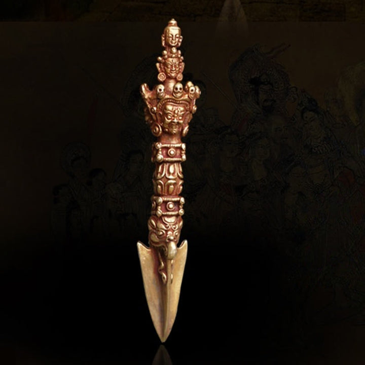 Buddha Stones fatte a mano piccole Nepal Vajra Dorje forza decorazione in metallo rame - image 12