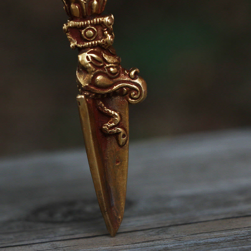 Buddha Stones fatte a mano piccole Nepal Vajra Dorje forza decorazione in metallo rame