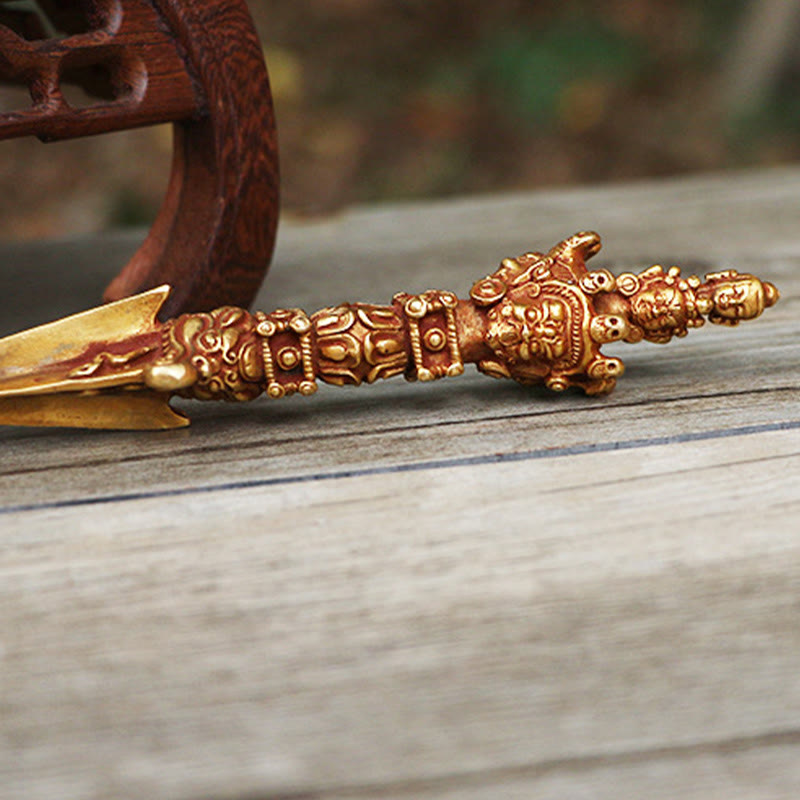 Buddha Stones fatte a mano piccole Nepal Vajra Dorje forza decorazione in metallo rame - image 10