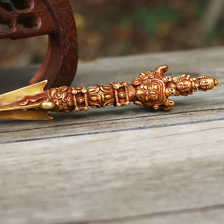 Buddha Stones fatte a mano piccole Nepal Vajra Dorje forza decorazione in metallo rame - image 10