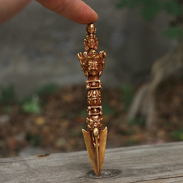 Buddha Stones fatte a mano piccole Nepal Vajra Dorje forza decorazione in metallo rame