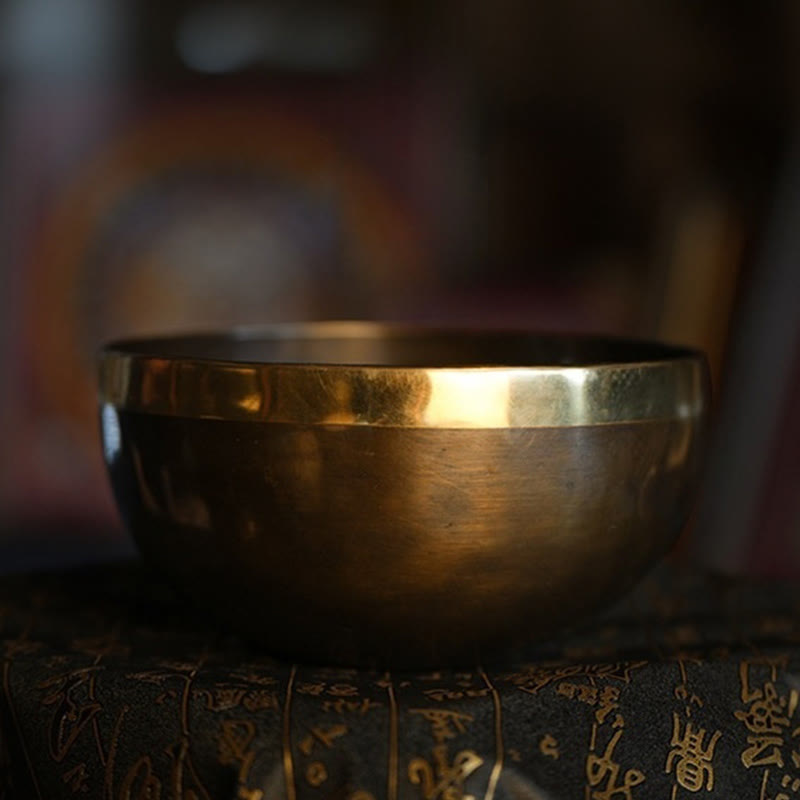 Buddha Stones Set di ciotole sonore nepalesi fatte a mano con motivo semplice per guarigione e meditazione. - image 0