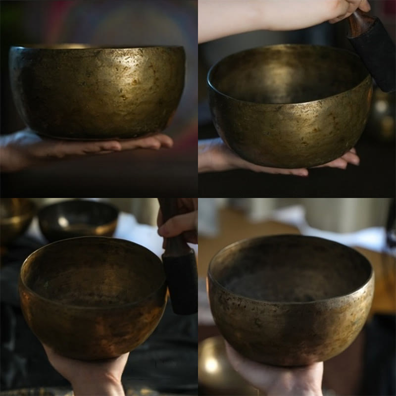 Buddha Stones Set di ciotole sonore nepalesi fatte a mano con motivo semplice per guarigione e meditazione. - image 14