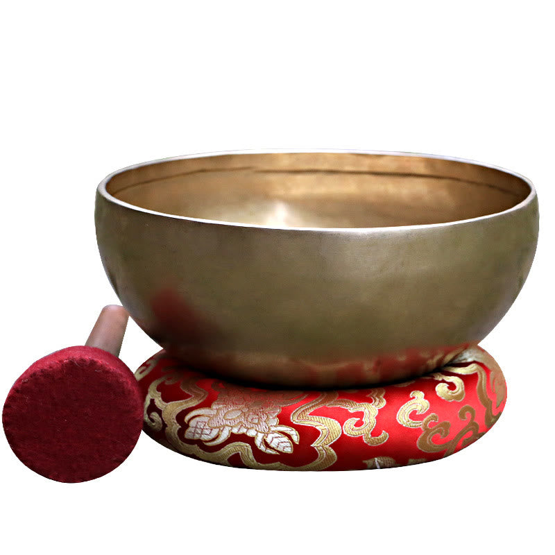 Buddha Stones Set di ciotole sonore dorate fatte a mano in Nepal, dal design semplice, per guarigione e meditazione. - image 24