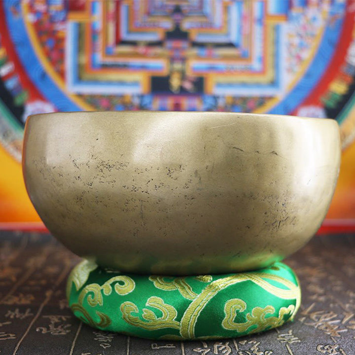 Buddha Stones Set di ciotole sonore dorate fatte a mano in Nepal, dal design semplice, per guarigione e meditazione. - image 19