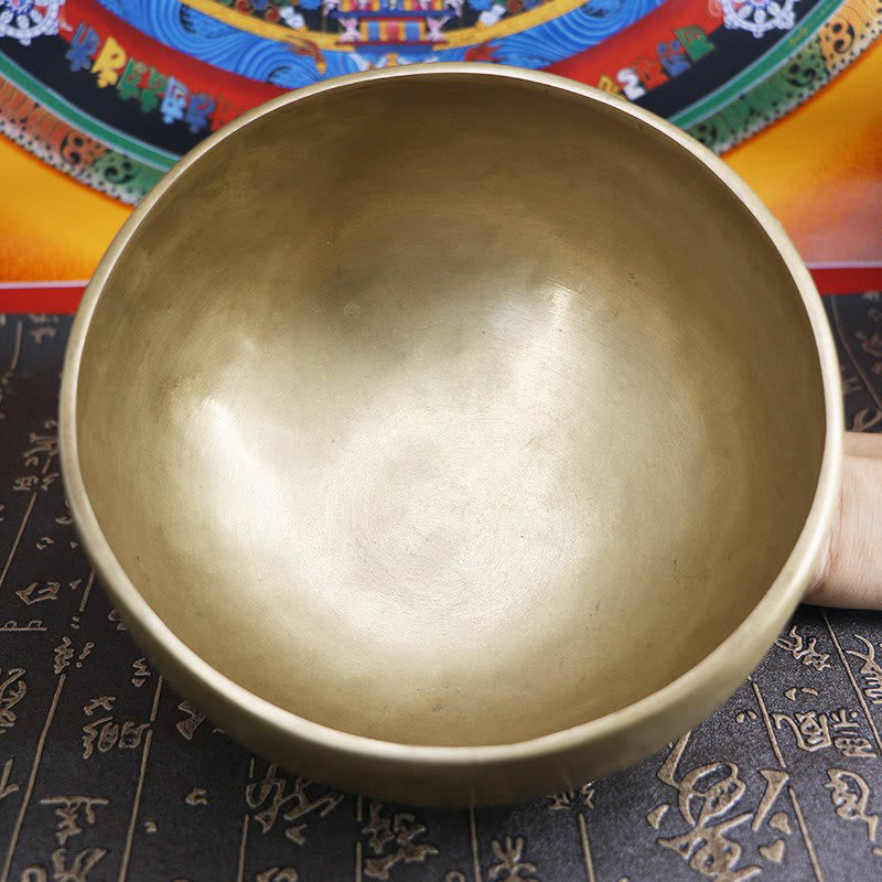 Buddha Stones Set di ciotole sonore dorate fatte a mano in Nepal, dal design semplice, per guarigione e meditazione. - image 16