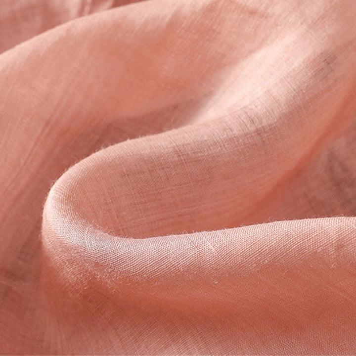 Camicia da donna in cotone e lino con maniche lunghe a lanterna, ricamo vintage Buddha Stones, abbottonatura a fila singola e multi-bottoni - image 10